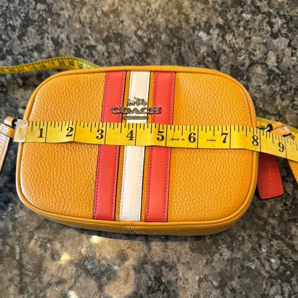 Coach pebbled leather Crossbody Camera Bag with gunmetal accents EUC